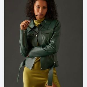 Green leather Soia x Kyo jacket